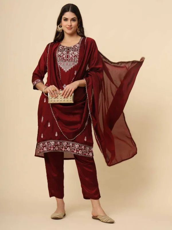 Soft Silk Ladies Long Kurtis - Image 35