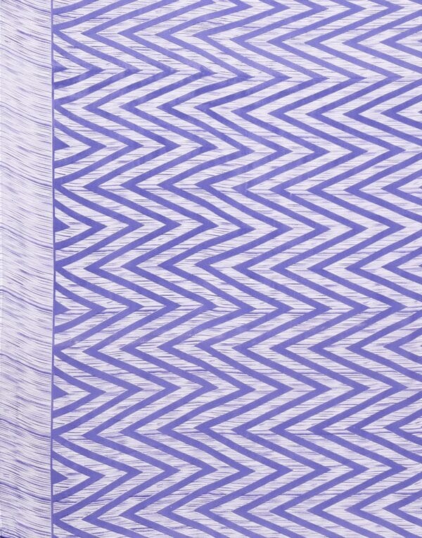 Georgette Geometric Violet and White Saree - Image 7