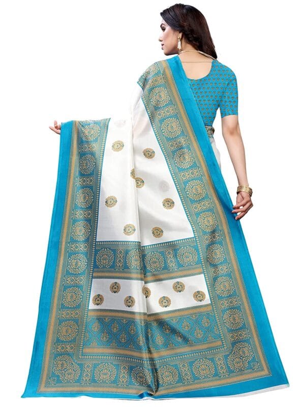 Art Silk Traditional SkyBlue Saree - Image 6