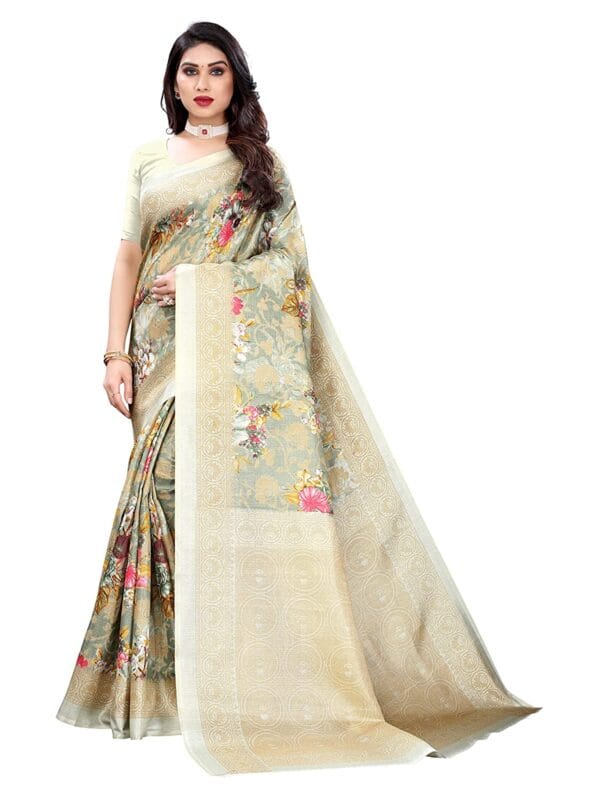 Art Silk PistaGreen Saree