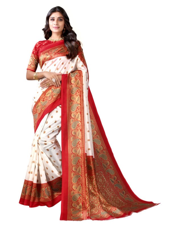 Art Silk Traditional Red Saree