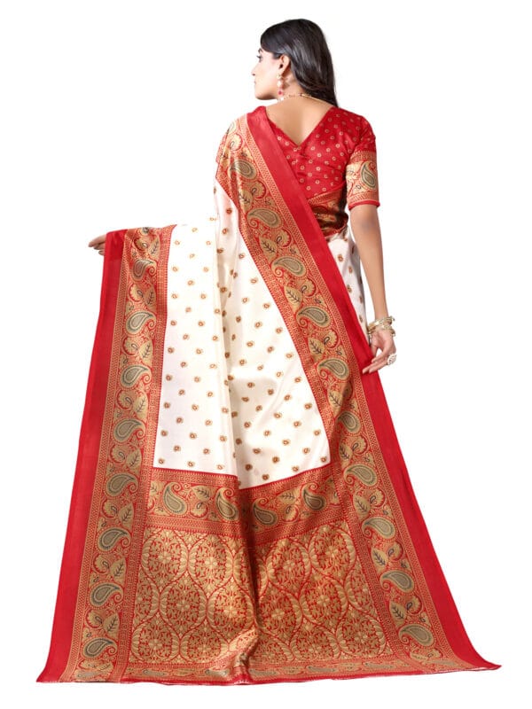 Art Silk Traditional Red Saree - Image 2