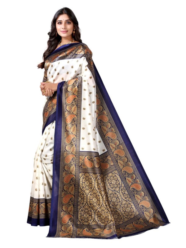 Art Silk Traditional NavyBlue Saree - Image 3