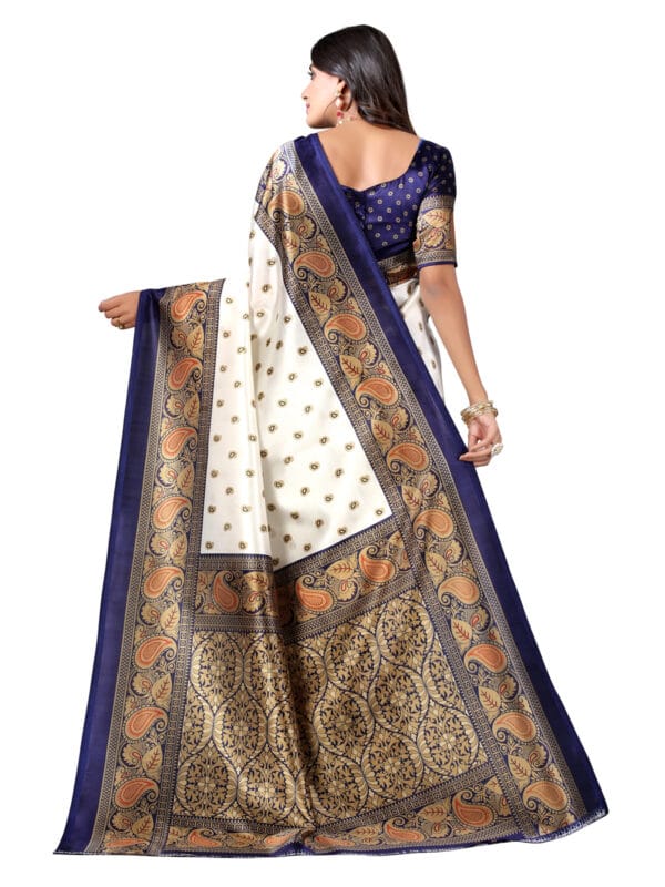 Art Silk Traditional NavyBlue Saree - Image 2