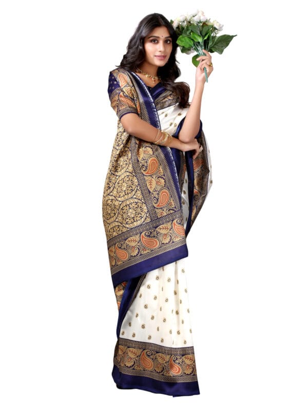 Art Silk Traditional NavyBlue Saree - Image 6