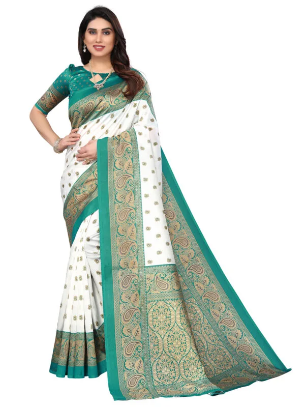 Art Silk Traditional TurquoiseBlue Saree