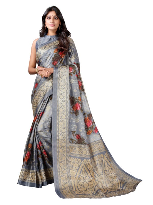 Art Silk Grey Saree