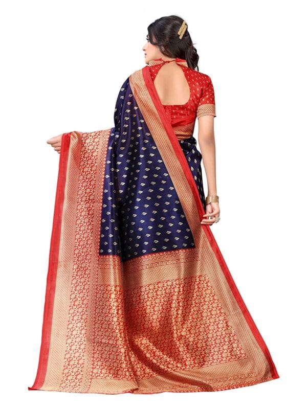 Art Silk Red Saree - Image 3