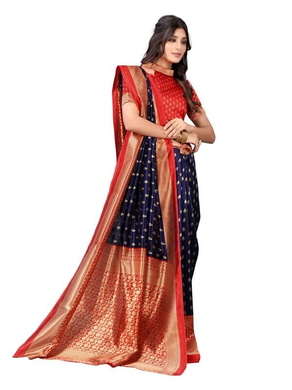 Art Silk Red Saree - Image 2