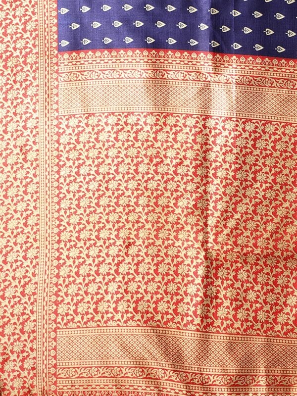 Art Silk Red Saree - Image 6