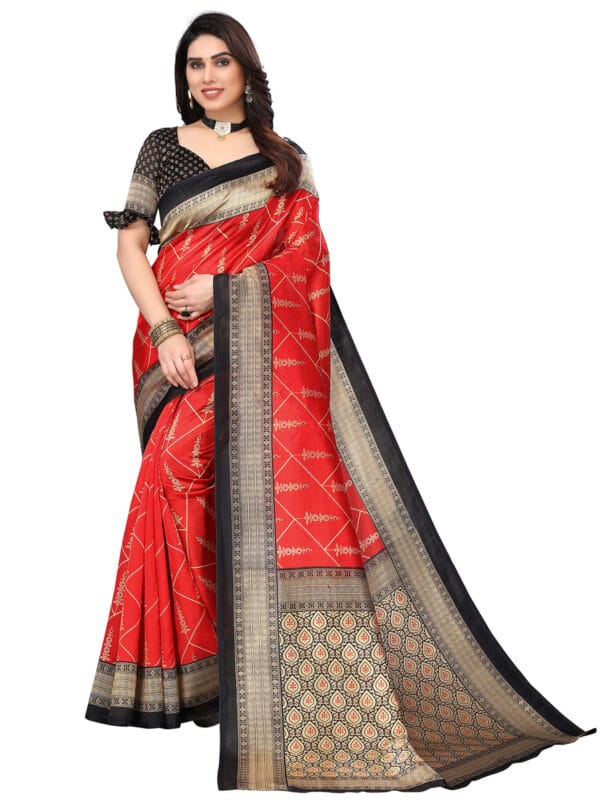 Art Silk Traditional Black Saree