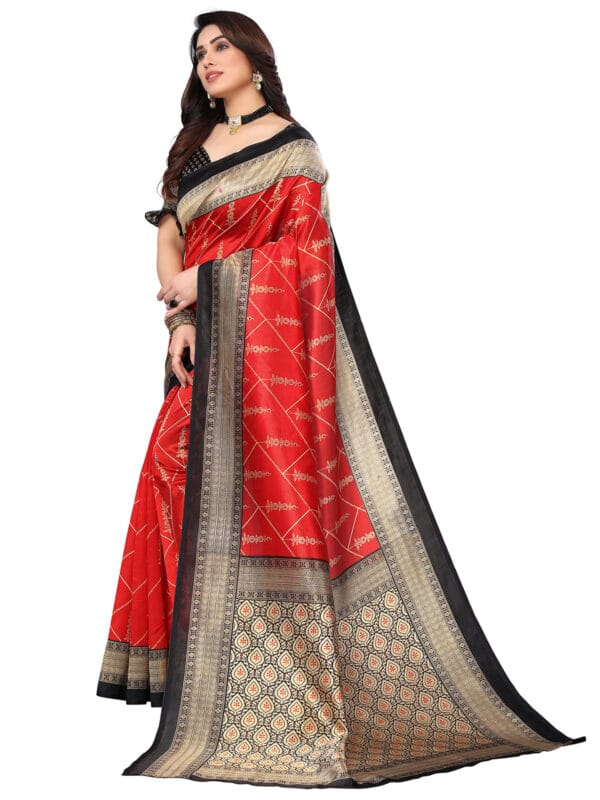 Art Silk Traditional Black Saree - Image 3