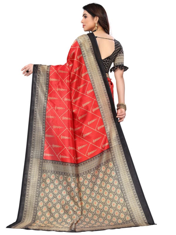 Art Silk Traditional Black Saree - Image 2