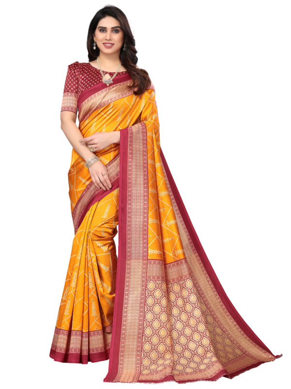 Art Silk Traditional Maroon Saree