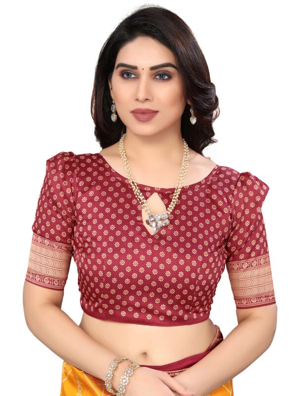 Art Silk Traditional Maroon Saree - Image 5