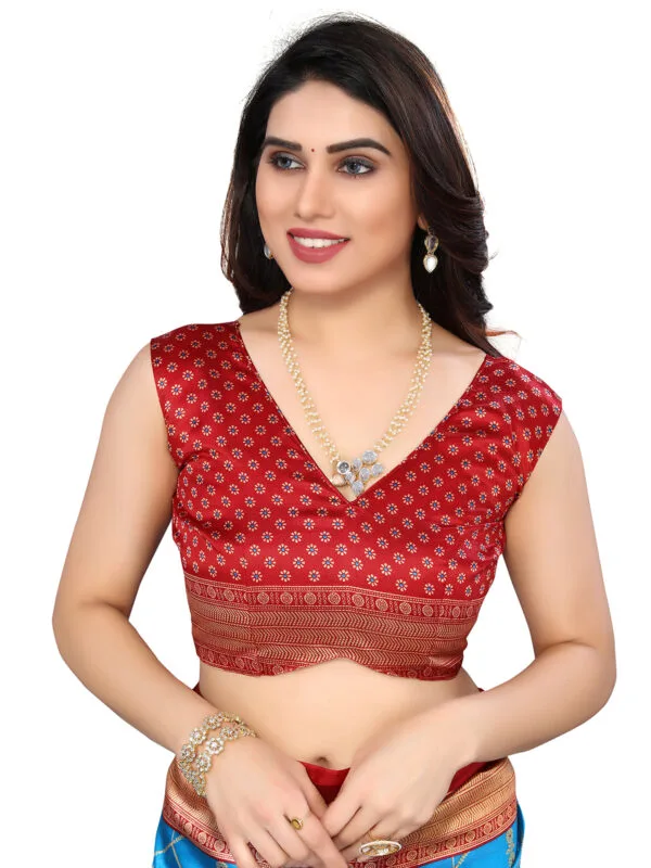 Art Silk Traditional Maroon Saree - Image 5