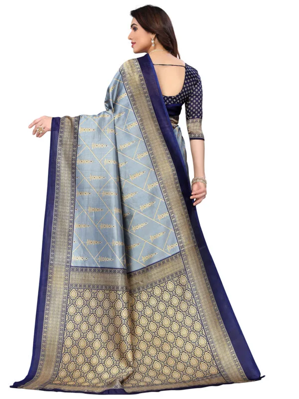 Art Silk Traditional NavyBlue Saree - Image 2